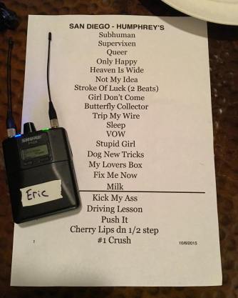 Garbage Setlist